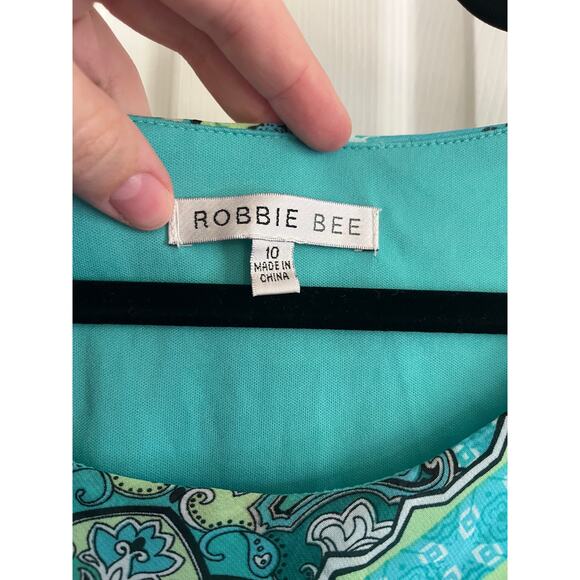 Robbie Bee Y2K Bandana Handkerchief Aqua Teal Blue Sleeveless Midi Dress | 10 - Picture 2 of 6
